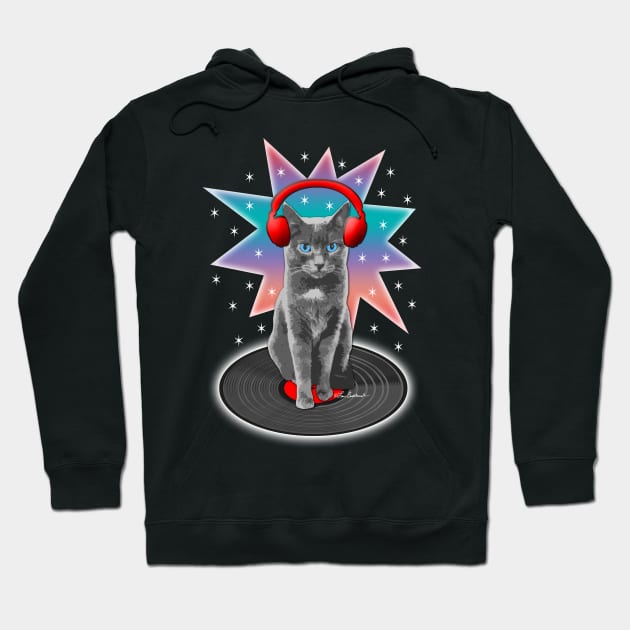 DJ Music Cat Hoodie by loeye